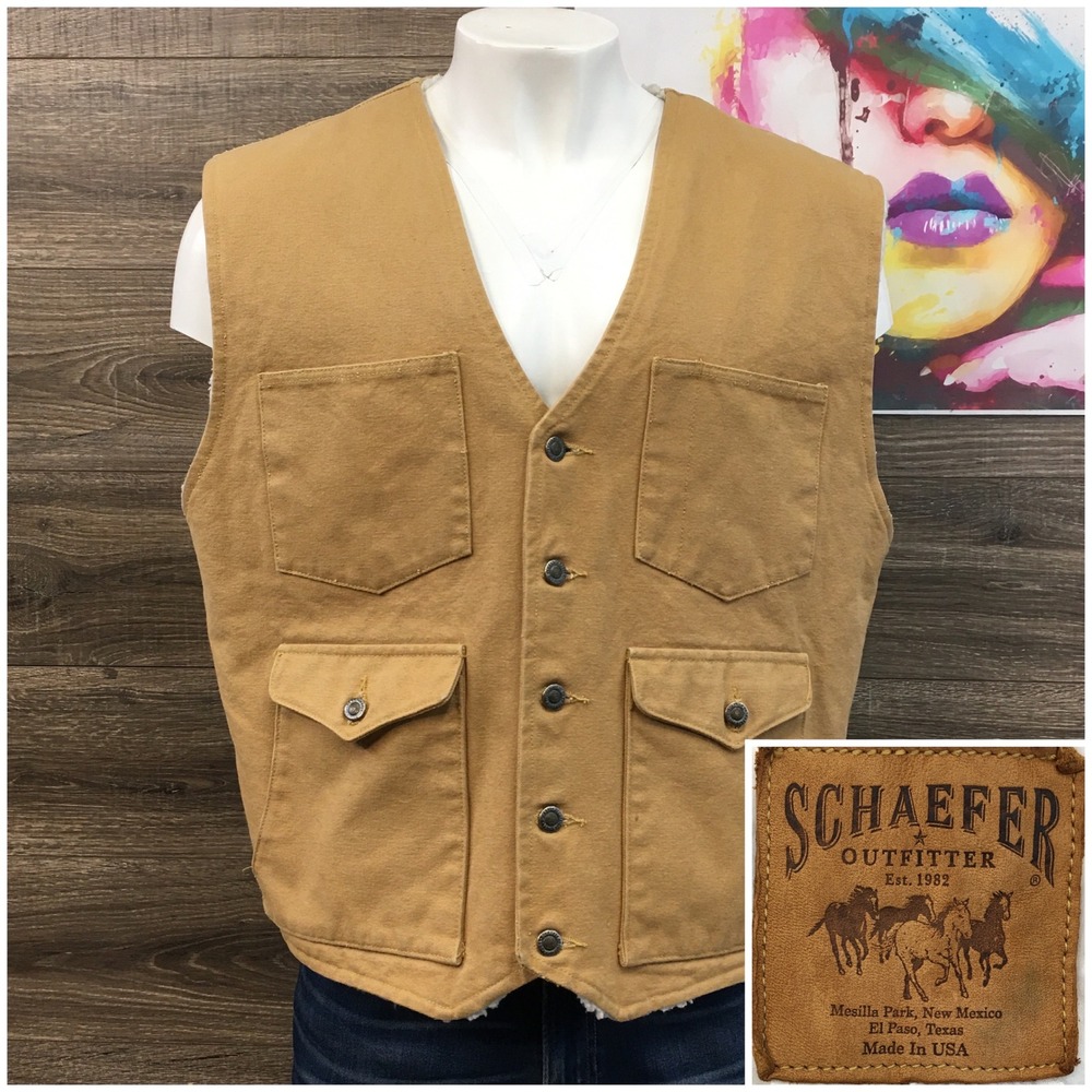 Schaefer Outfitters Mens Sherpa Lined Canvas‎ Vest Workwear Style 314 XX Large